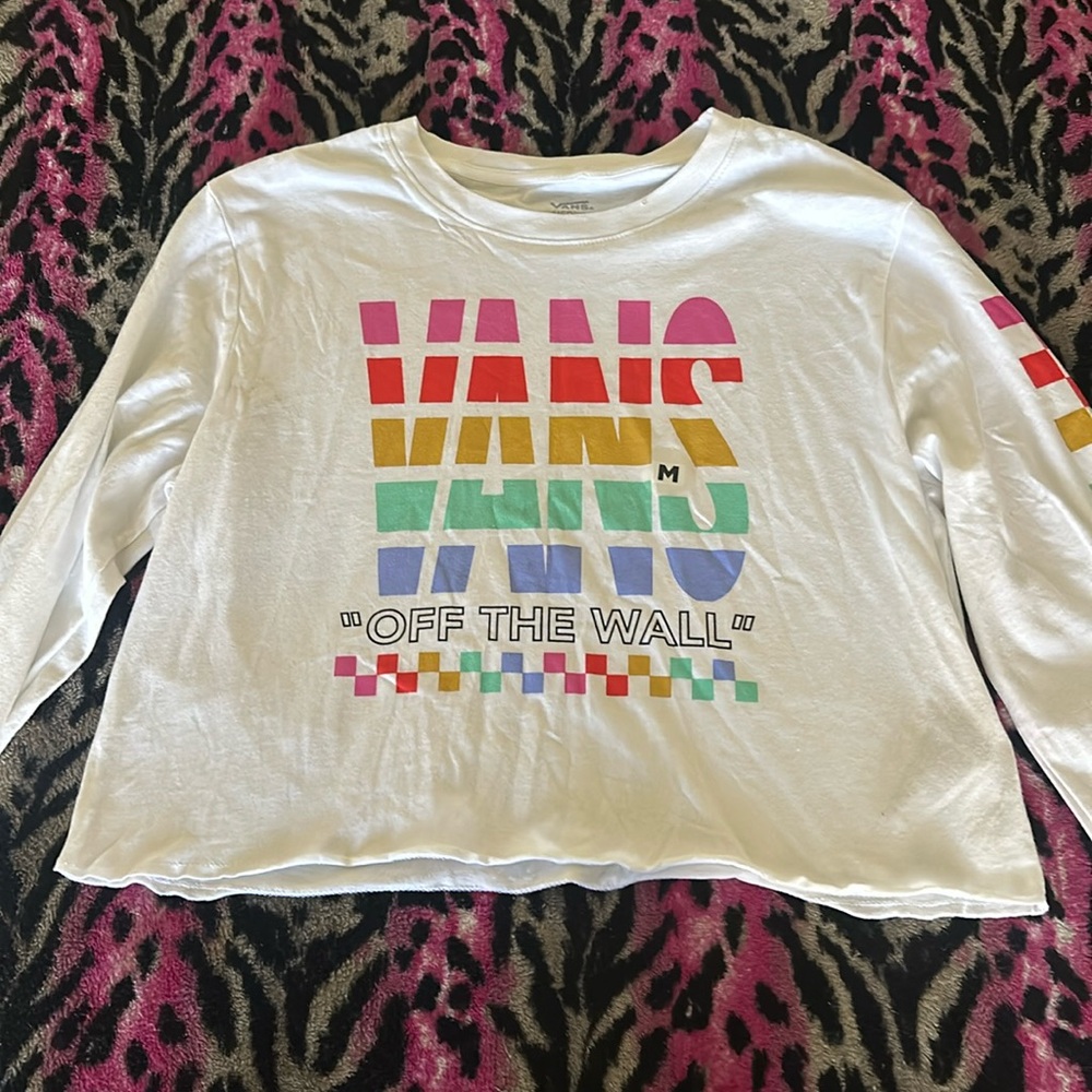 Vans long sleeve white waist length shirt